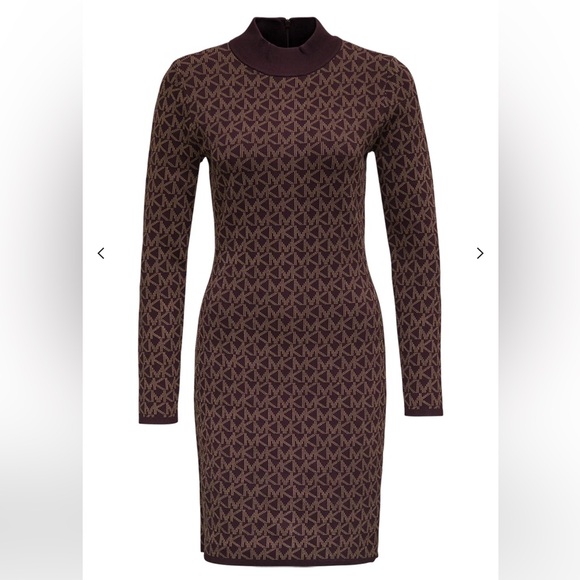 Michael Kors Logo Jacquard Mock Neck Dress - Picture 4 of 10
